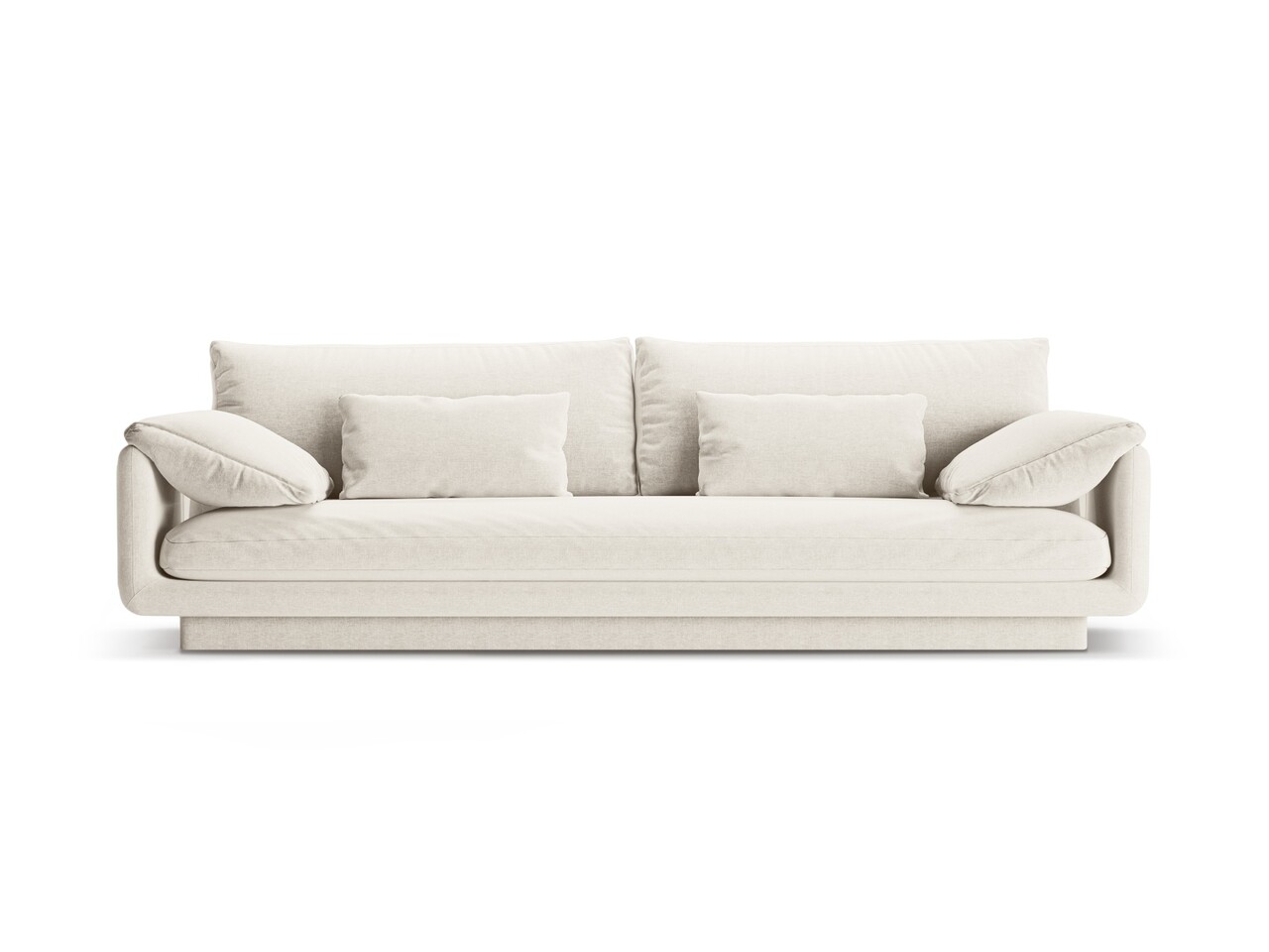 Canapea 4 locuri, Torino-211, Micadoni Home, 250x103x83 cm, tesatura structurata chenille, ivoriu - imagine 6